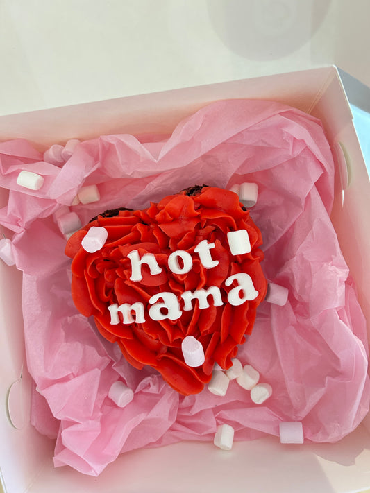 "Hot Mama" Heart Brownie | Mothers Day at The Pink Kitchen