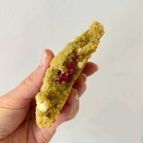 Matcha & Fresh Raspberry Cookie